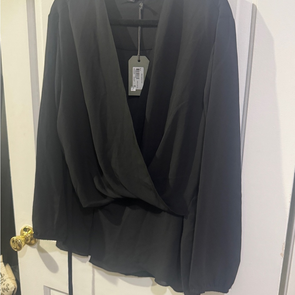 All Saints Wrap tie Black Women's blouse